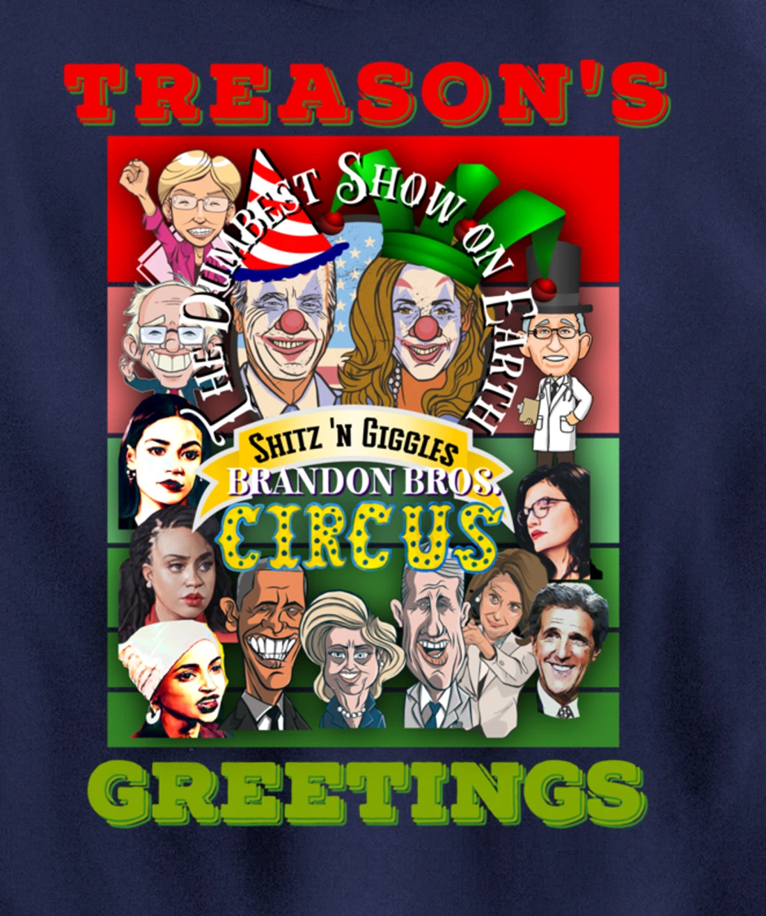 Swamp Xmas Wreath Biden Squad Trump Ugly Christmas Sweater Pullover Hoodie