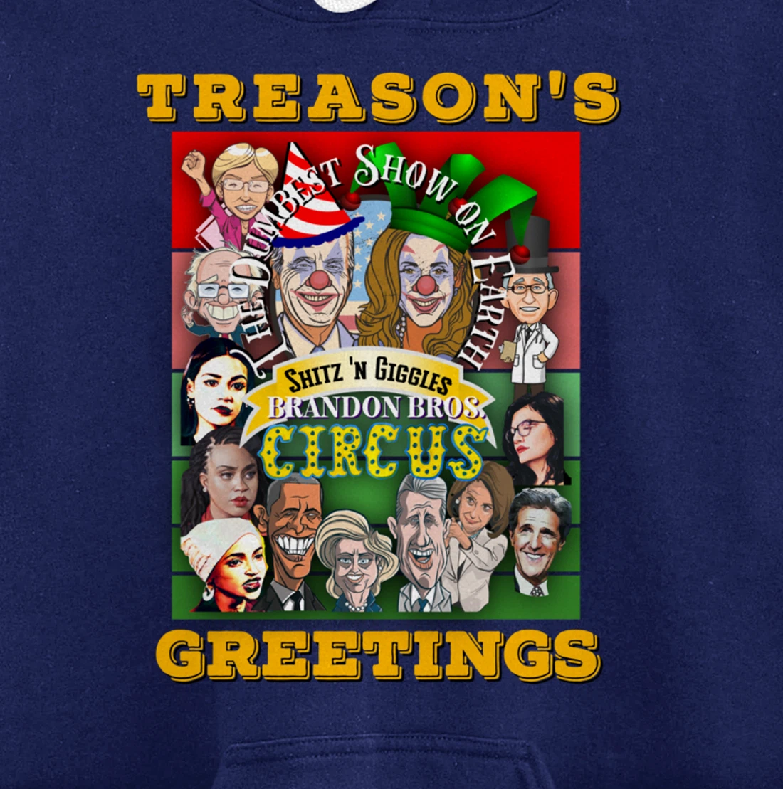 Swamp Xmas Wreath Biden Squad Trump Ugly Christmas Sweater Pullover Hoodie