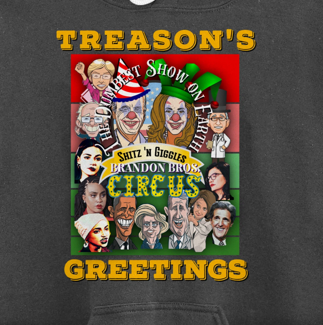 Swamp Xmas Wreath Biden Squad Trump Ugly Christmas Sweater Pullover Hoodie