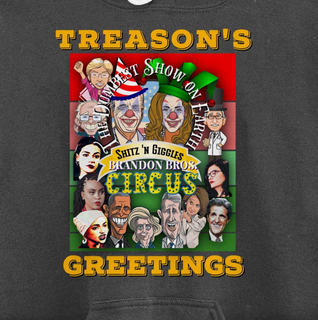 Swamp Xmas Wreath Biden Squad Trump Ugly Christmas Sweater Pullover Hoodie