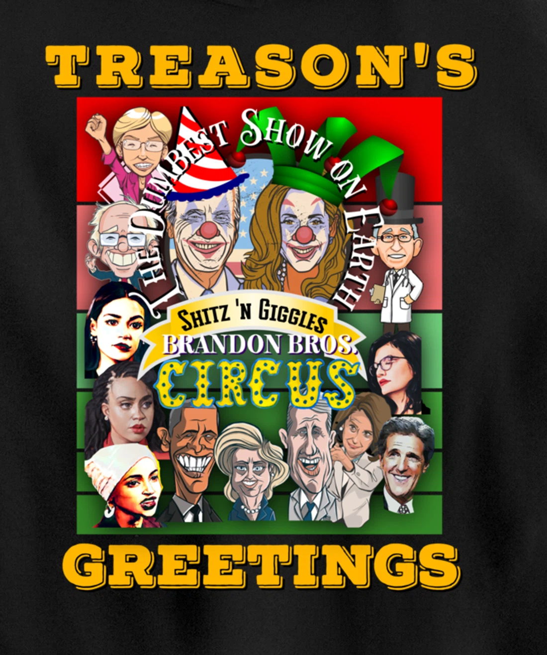 Swamp Xmas Wreath Biden Squad Trump Ugly Christmas Sweater Pullover Hoodie