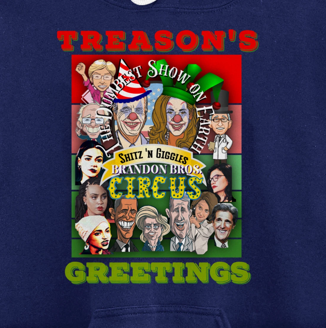 Swamp Xmas Wreath Biden Squad Trump Ugly Christmas Sweater Pullover Hoodie