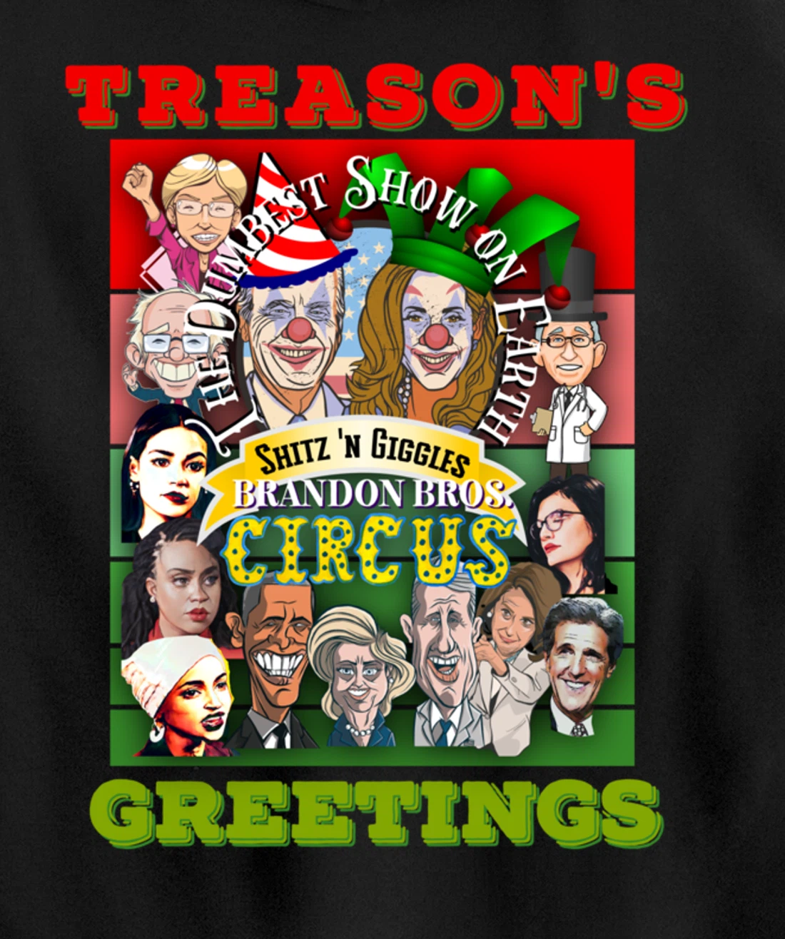 Swamp Xmas Wreath Biden Squad Trump Ugly Christmas Sweater Pullover Hoodie