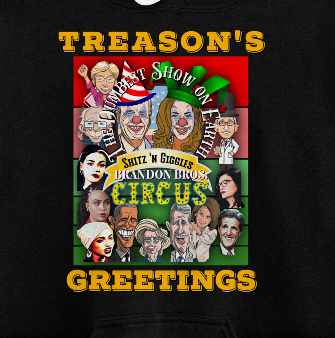 Swamp Xmas Wreath Biden Squad Trump Ugly Christmas Sweater Pullover Hoodie