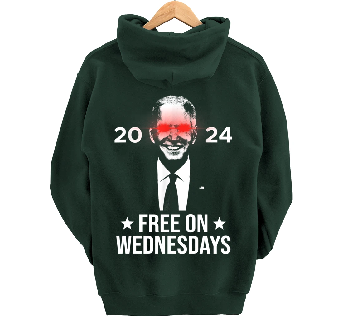 Free On Wednesdays 2024 Election Funny Trump Biden Saying Pullover Hoodie
