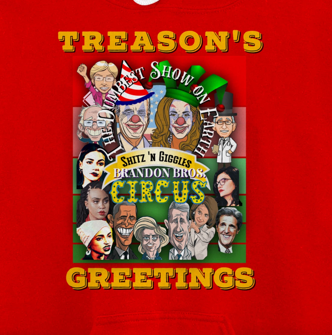 Swamp Xmas Wreath Biden Squad Trump Ugly Christmas Sweater Pullover Hoodie