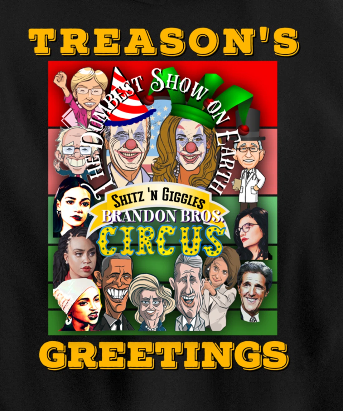 Swamp Xmas Wreath Biden Squad Trump Ugly Christmas Sweater Pullover Hoodie