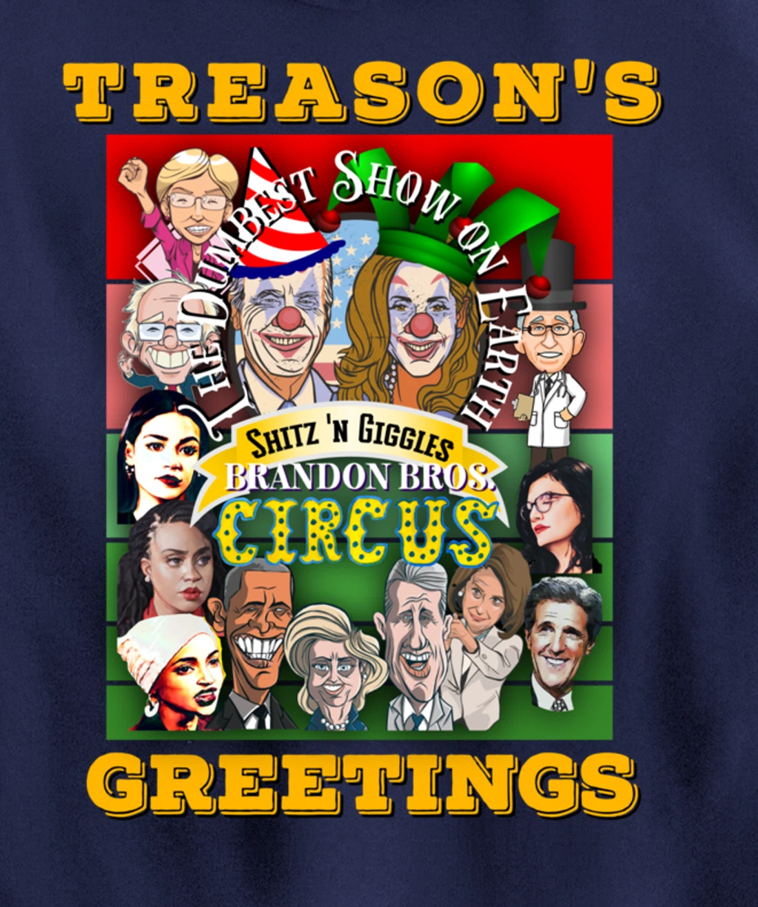 Swamp Xmas Wreath Biden Squad Trump Ugly Christmas Sweater Pullover Hoodie