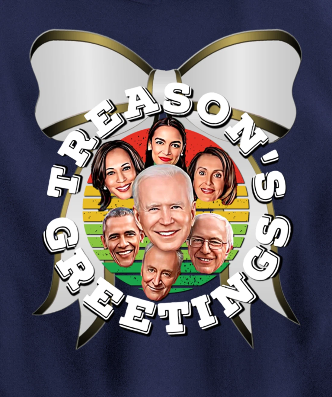 Swamp Xmas Wreath Biden Squad Trump Ugly Christmas Sweater Pullover Hoodie