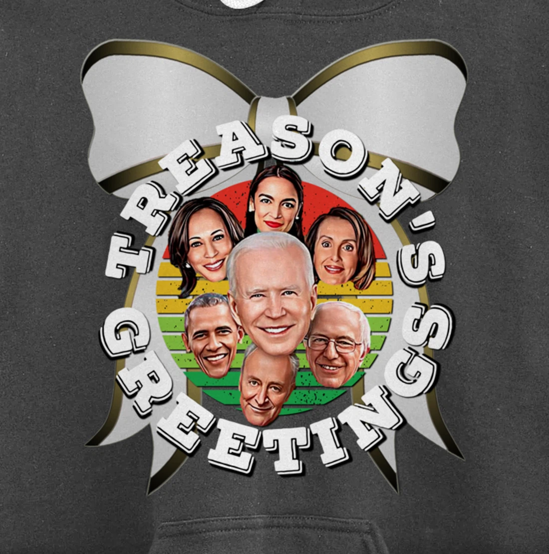 Swamp Xmas Wreath Biden Squad Trump Ugly Christmas Sweater Pullover Hoodie