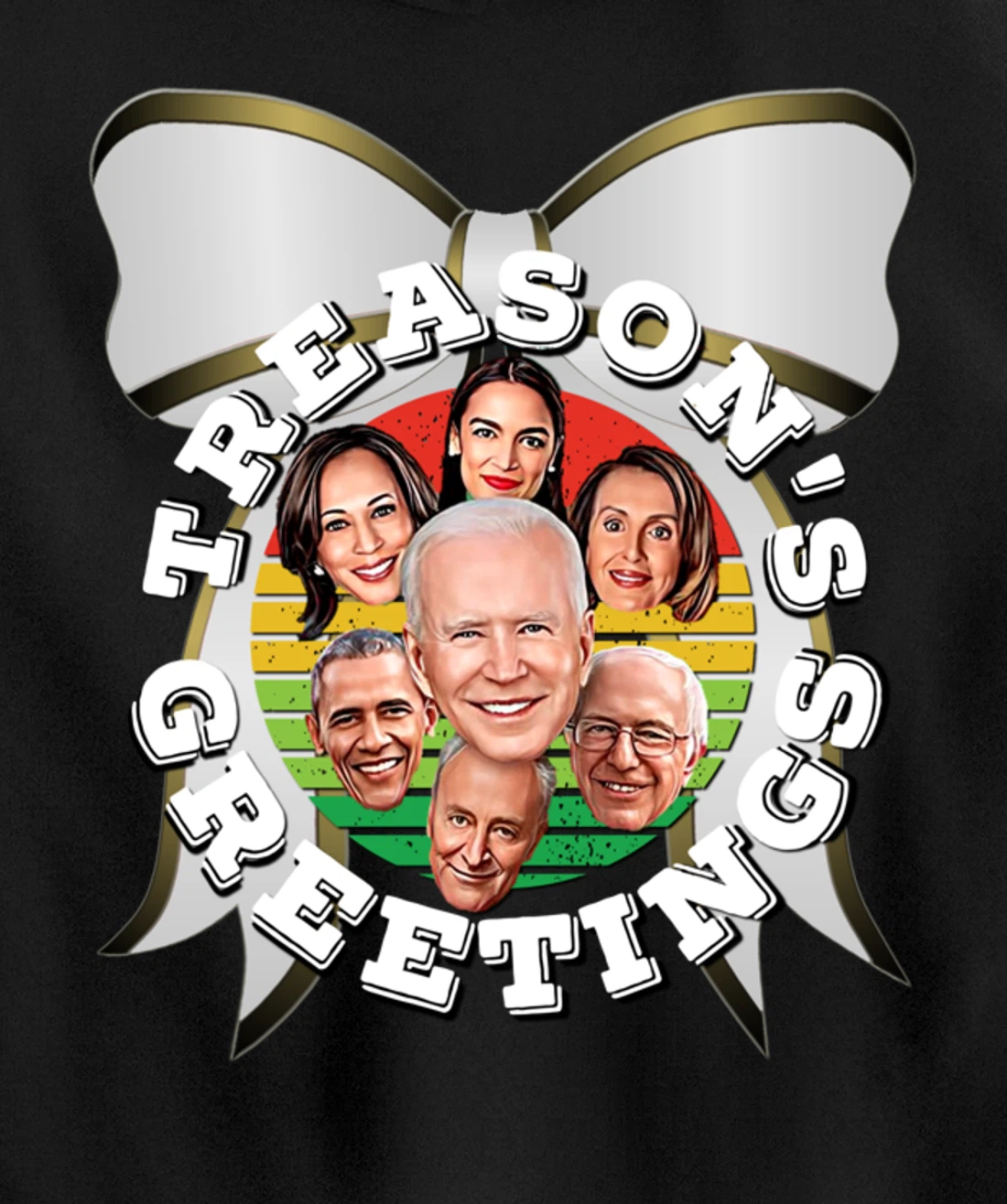 Swamp Xmas Wreath Biden Squad Trump Ugly Christmas Sweater Pullover Hoodie