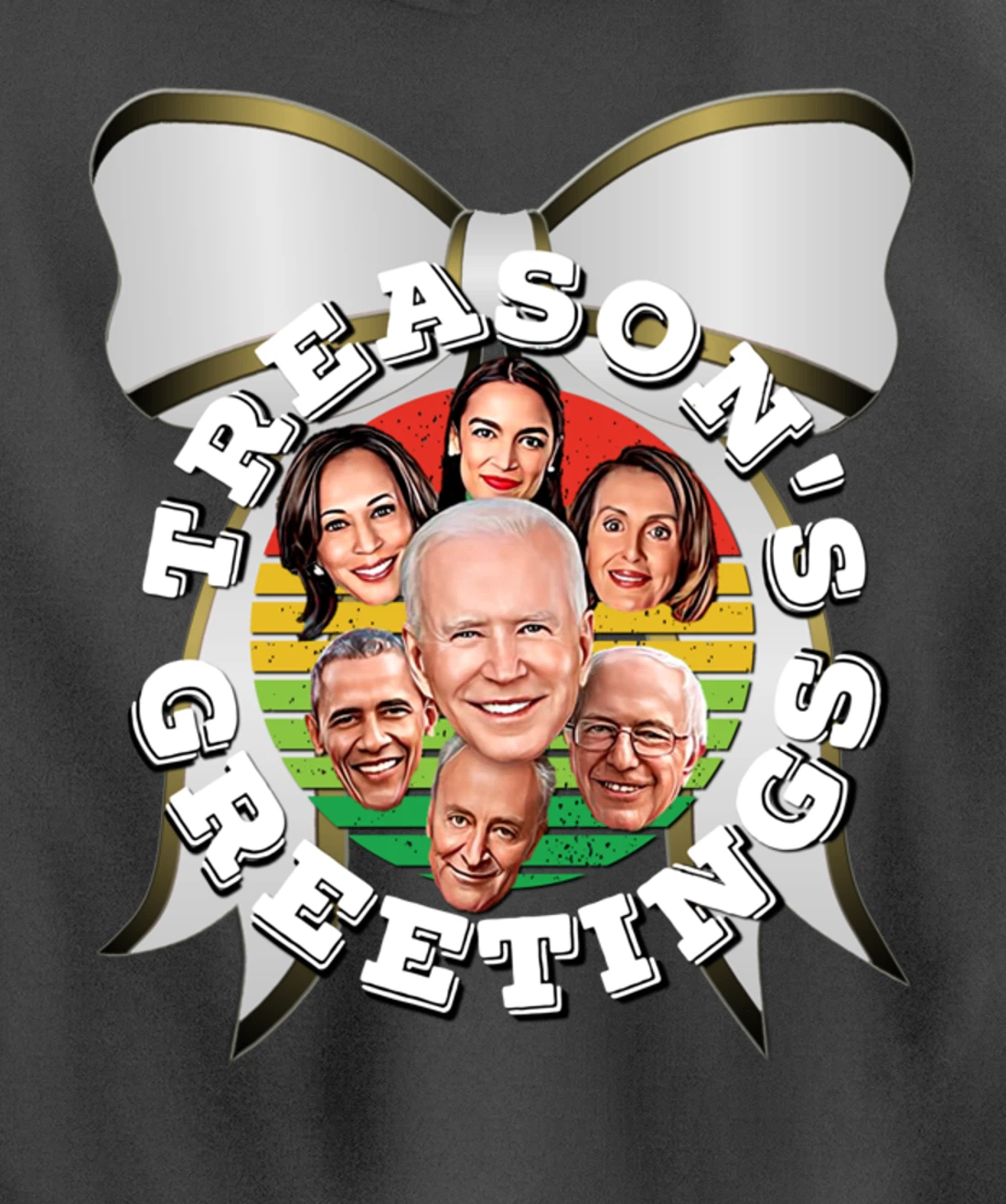 Swamp Xmas Wreath Biden Squad Trump Ugly Christmas Sweater Pullover Hoodie