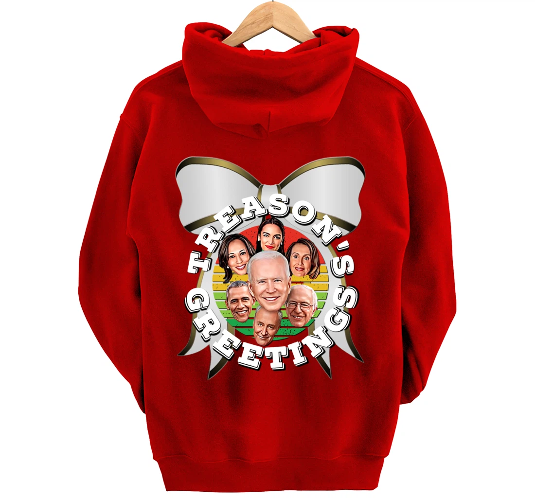 Swamp Xmas Wreath Biden Squad Trump Ugly Christmas Sweater Pullover Hoodie