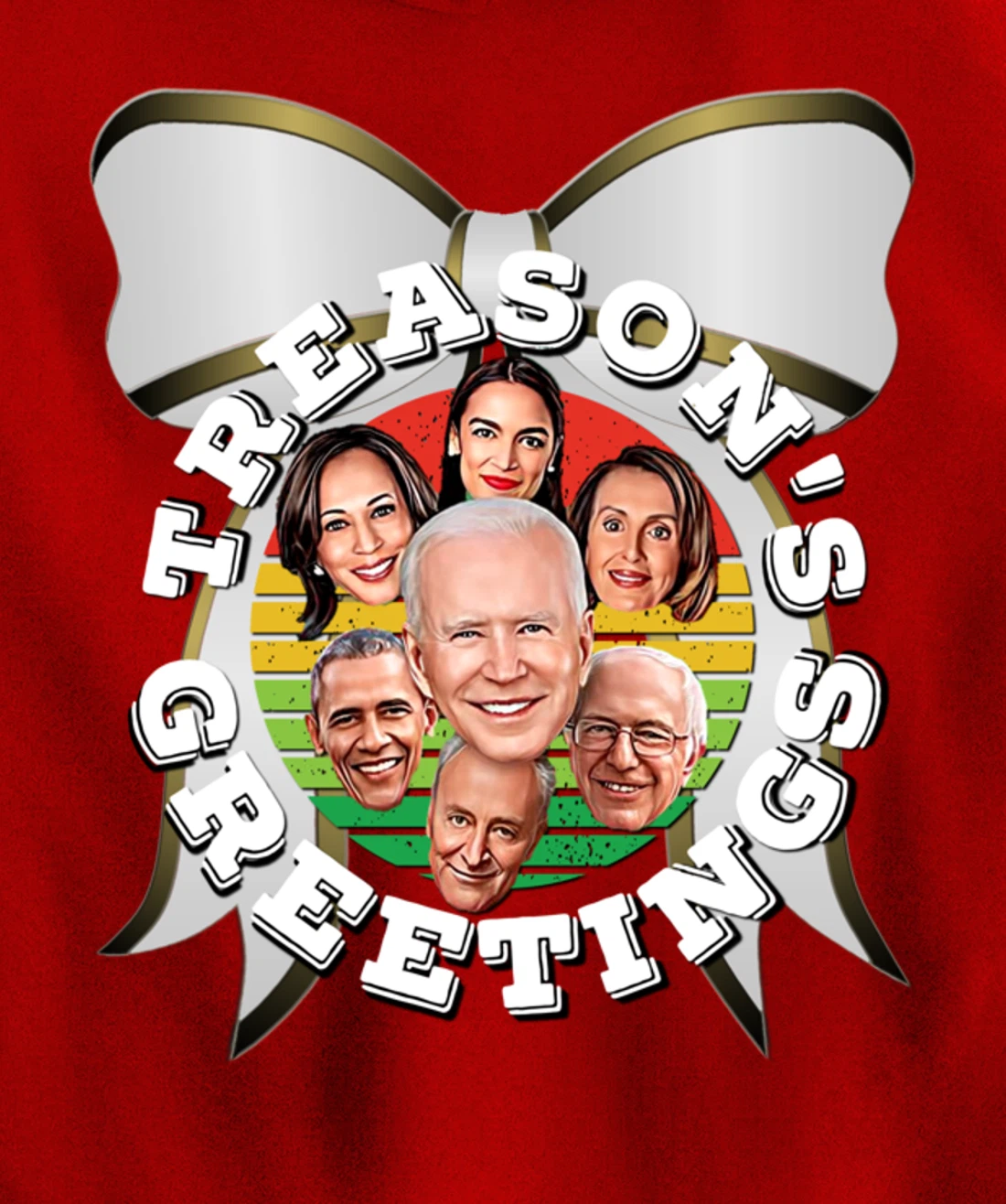 Swamp Xmas Wreath Biden Squad Trump Ugly Christmas Sweater Pullover Hoodie