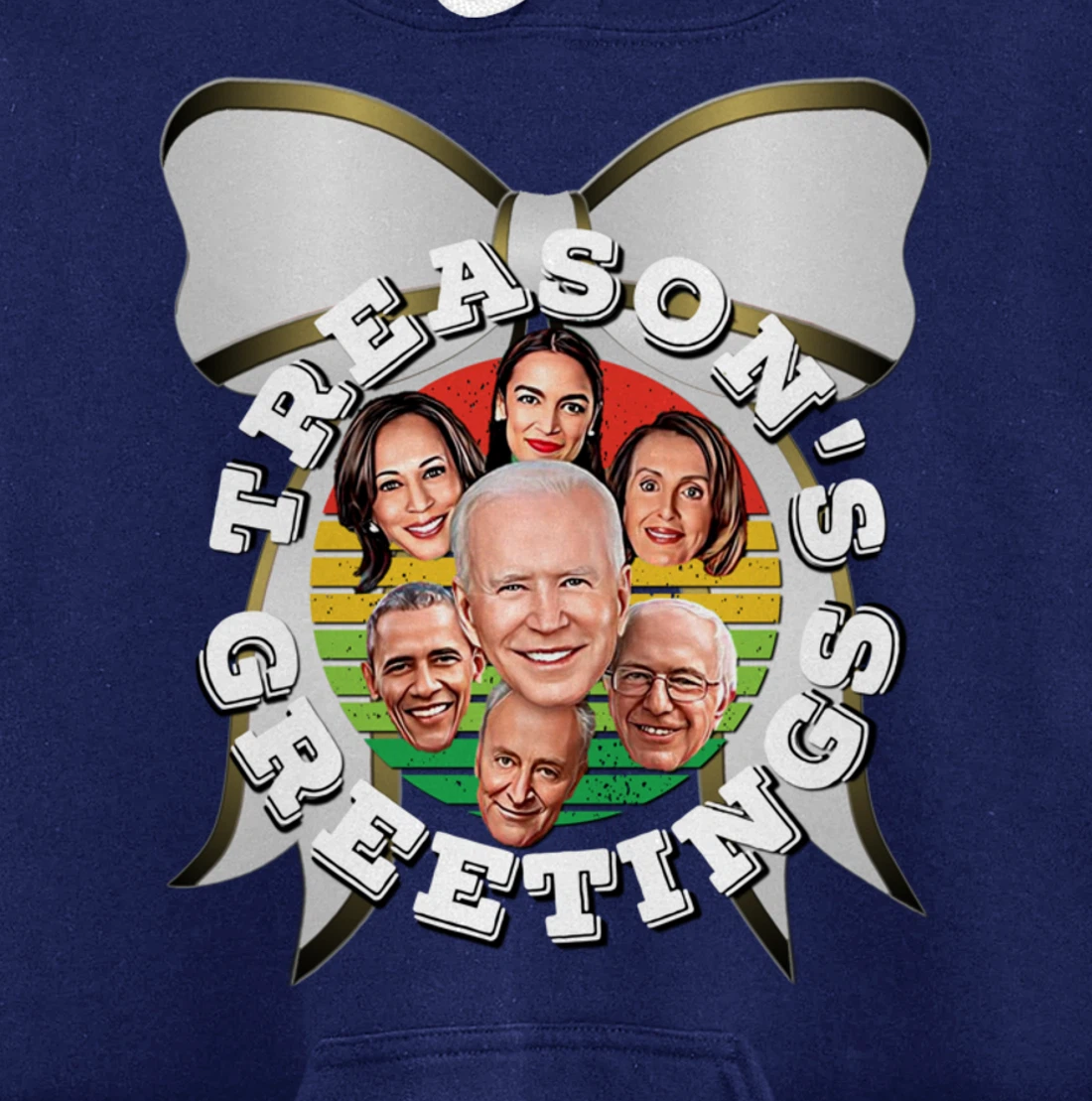 Swamp Xmas Wreath Biden Squad Trump Ugly Christmas Sweater Pullover Hoodie