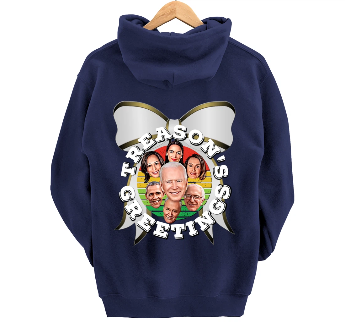 Swamp Xmas Wreath Biden Squad Trump Ugly Christmas Sweater Pullover Hoodie