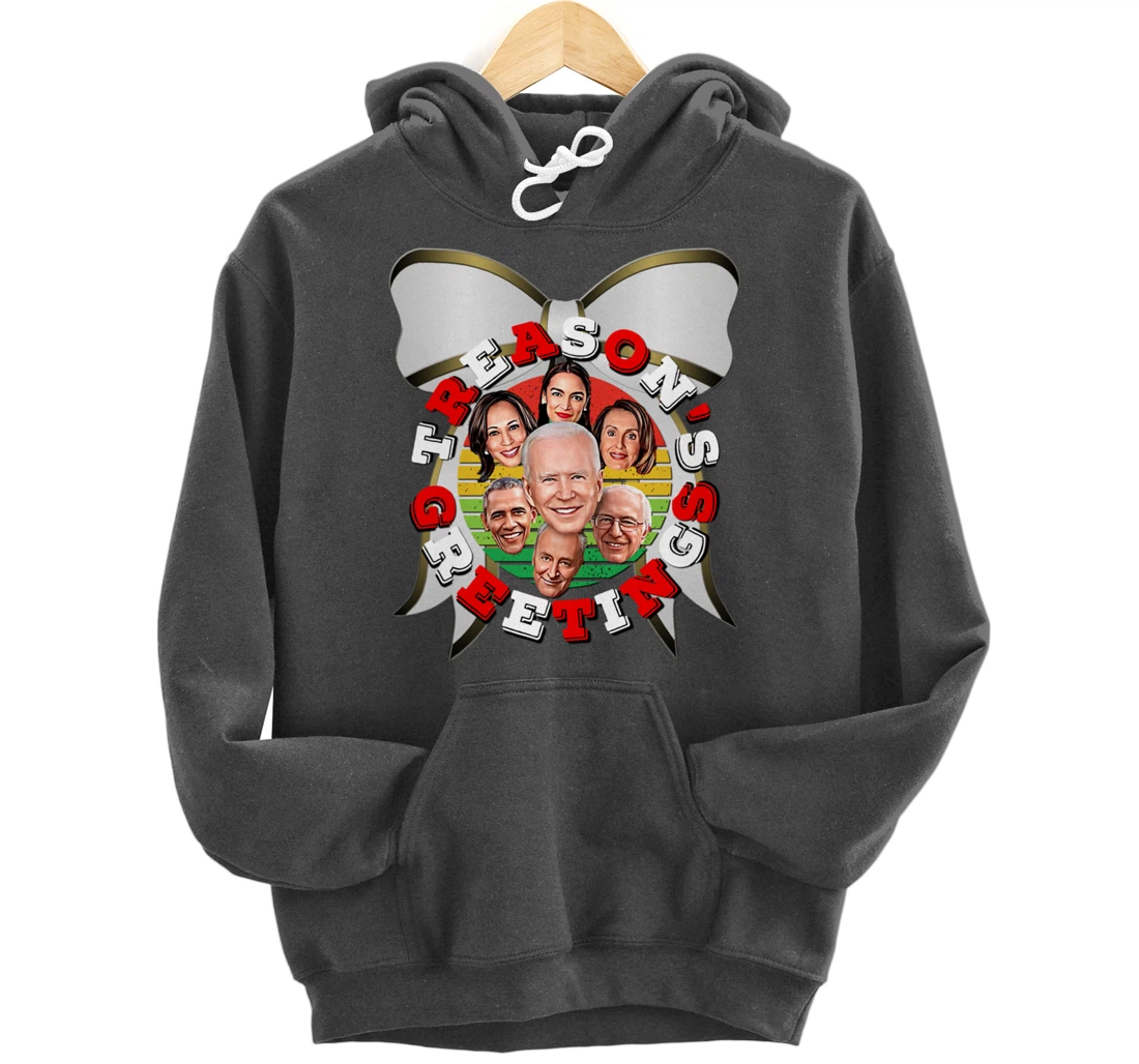 Swamp Xmas Wreath Biden Squad Trump Ugly Christmas Sweater Pullover Hoodie
