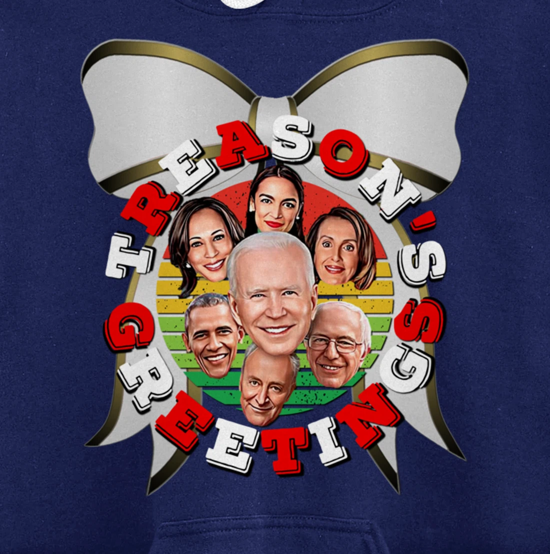 Swamp Xmas Wreath Biden Squad Trump Ugly Christmas Sweater Pullover Hoodie