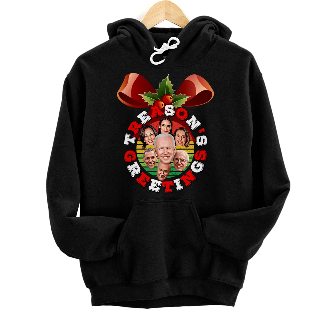 Swamp Xmas Wreath Biden Squad Trump Ugly Christmas Sweater Pullover Hoodie