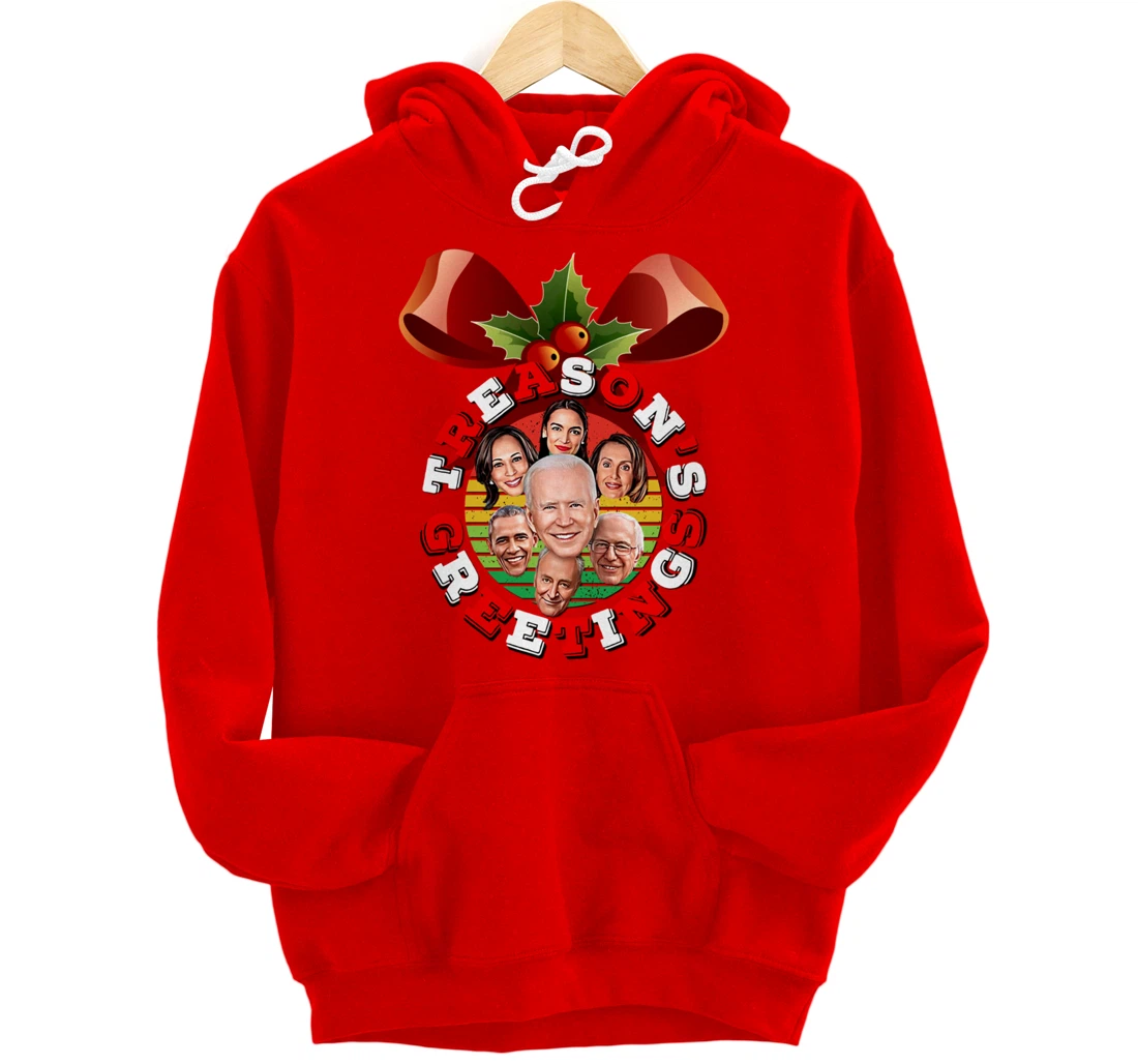 Swamp Xmas Wreath Biden Squad Trump Ugly Christmas Sweater Pullover Hoodie