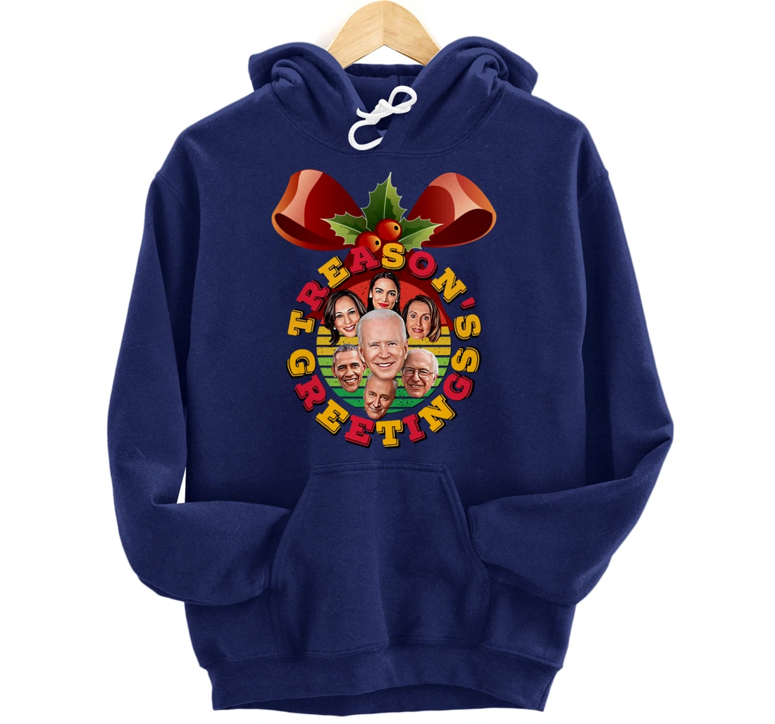 Swamp Xmas Wreath Biden Squad Trump Ugly Christmas Sweater Pullover Hoodie
