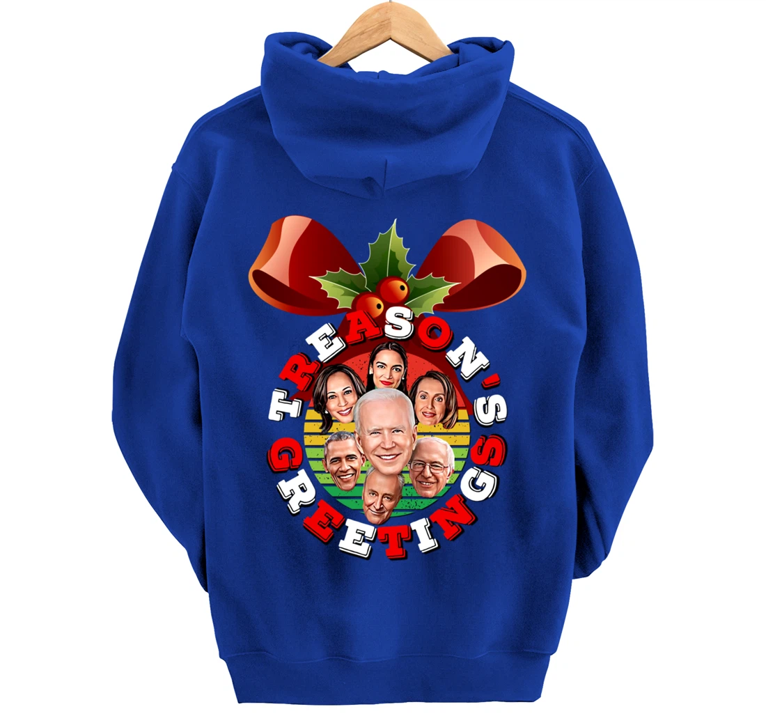 Swamp Xmas Wreath Biden Squad Trump Ugly Christmas Sweater Pullover Hoodie