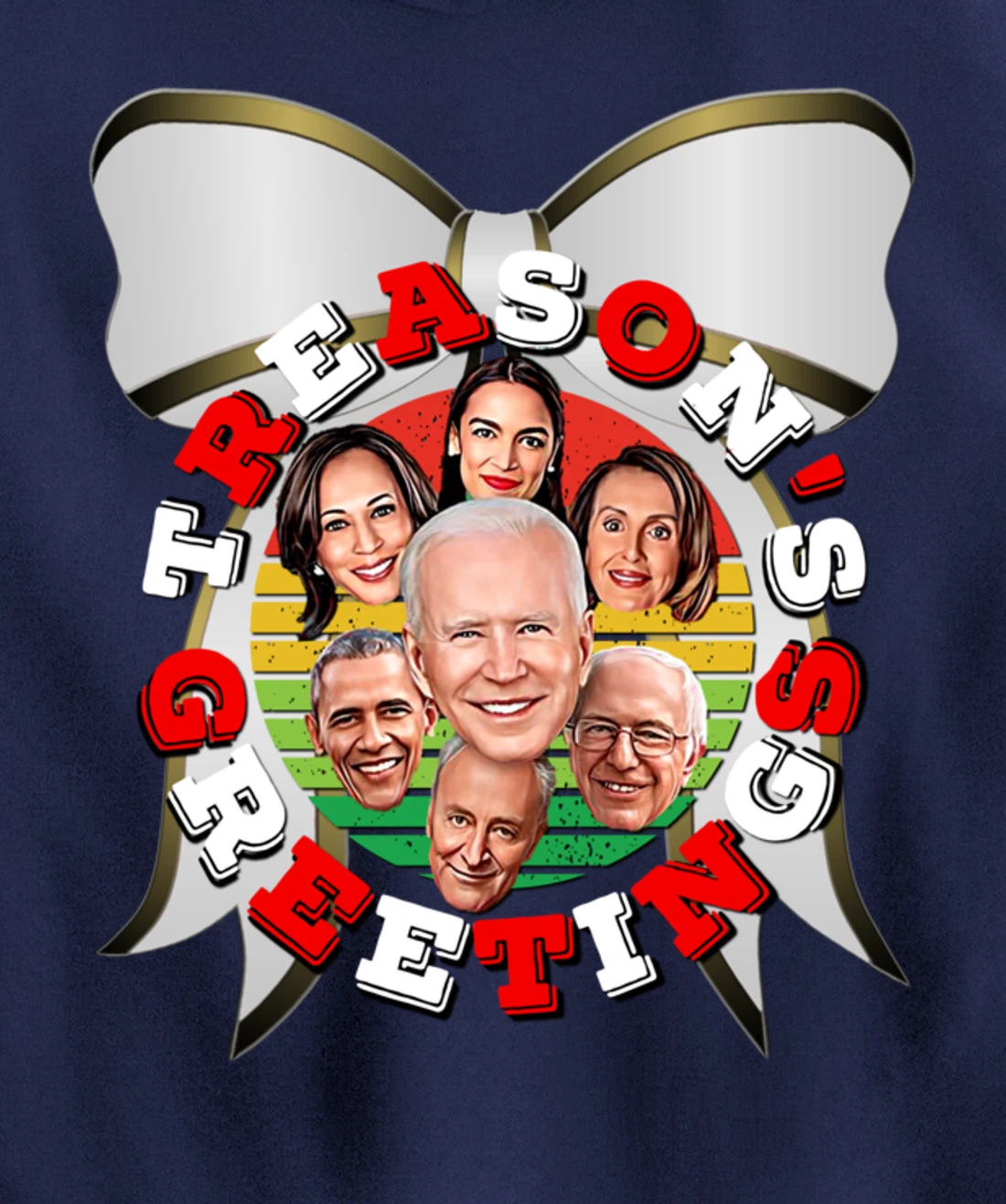 Swamp Xmas Wreath Biden Squad Trump Ugly Christmas Sweater Pullover Hoodie