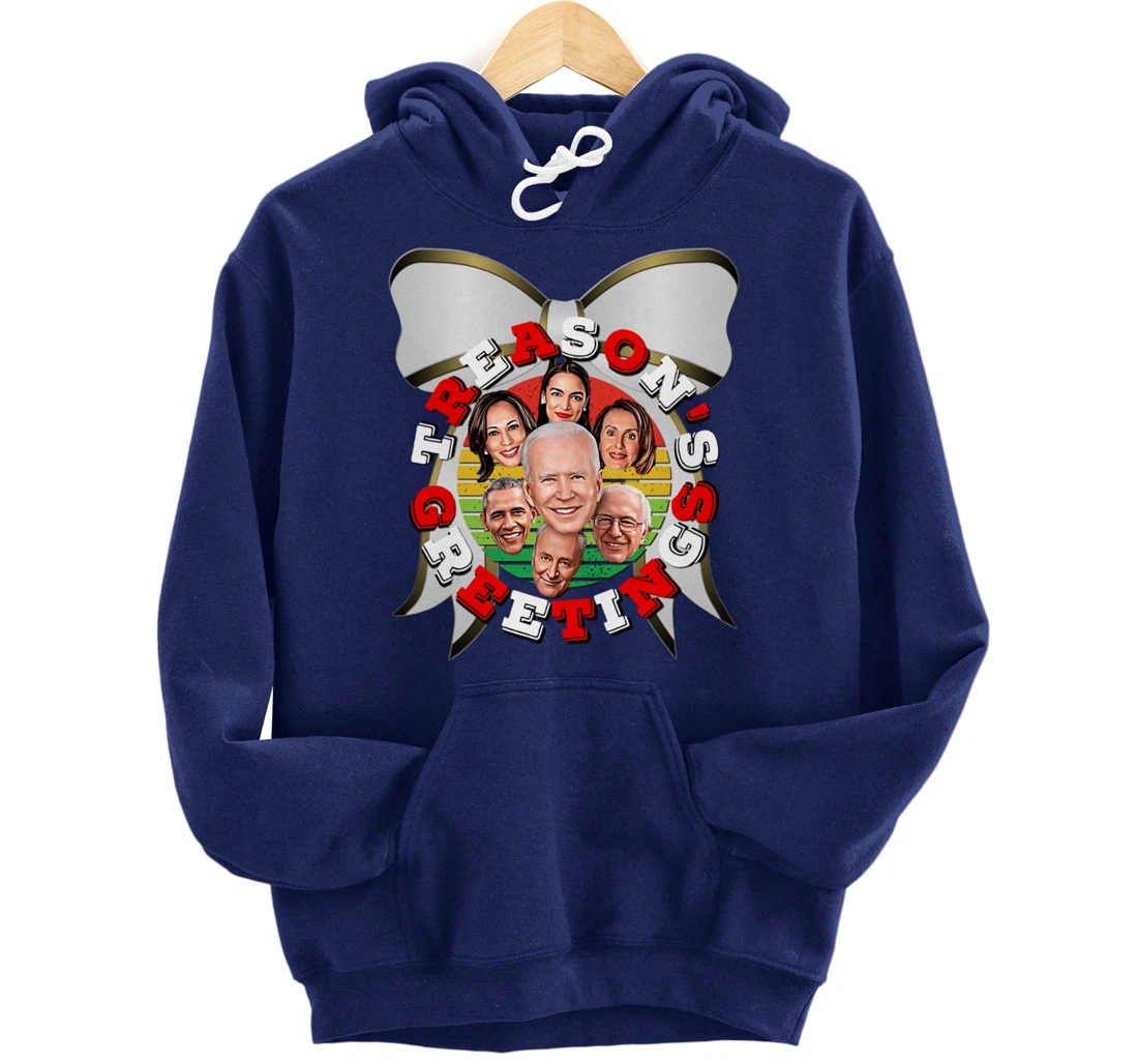 Swamp Xmas Wreath Biden Squad Trump Ugly Christmas Sweater Pullover Hoodie