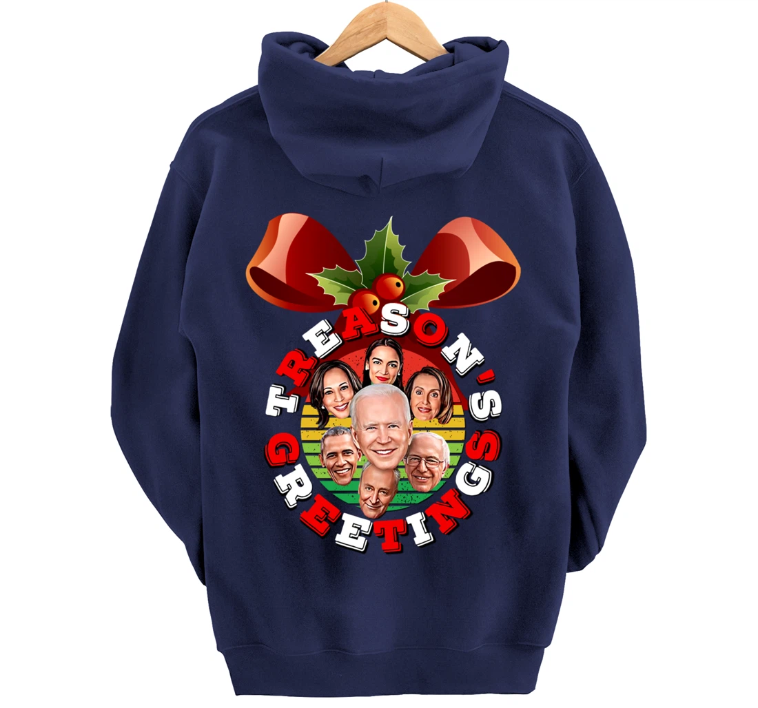 Swamp Xmas Wreath Biden Squad Trump Ugly Christmas Sweater Pullover Hoodie
