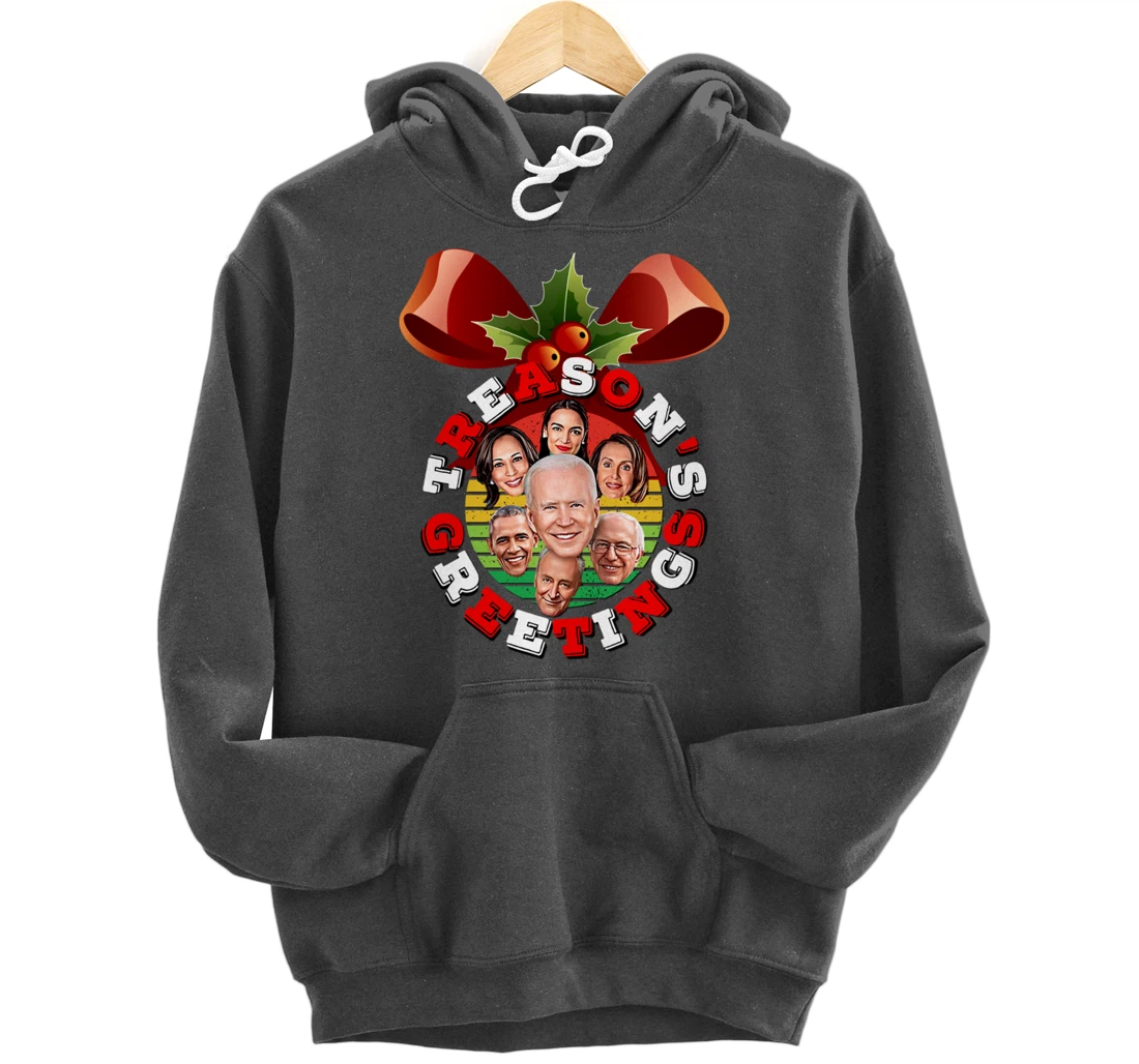 Swamp Xmas Wreath Biden Squad Trump Ugly Christmas Sweater Pullover Hoodie