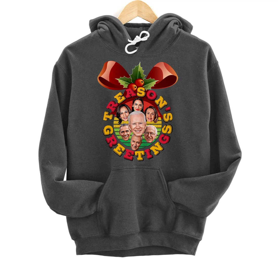 Swamp Xmas Wreath Biden Squad Trump Ugly Christmas Sweater Pullover Hoodie