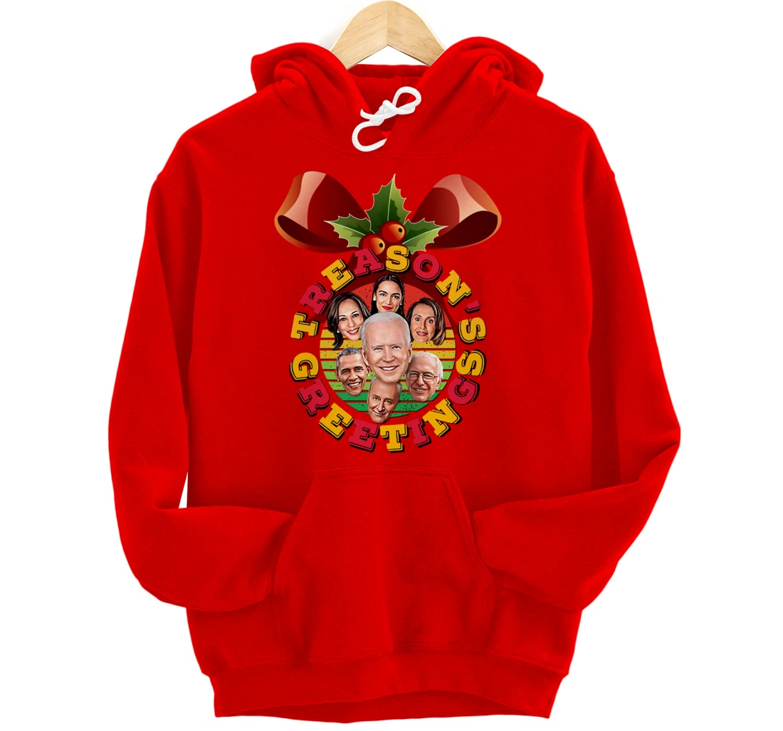 Swamp Xmas Wreath Biden Squad Trump Ugly Christmas Sweater Pullover Hoodie