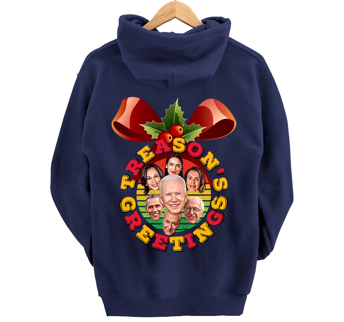 Swamp Xmas Wreath Biden Squad Trump Ugly Christmas Sweater Pullover Hoodie
