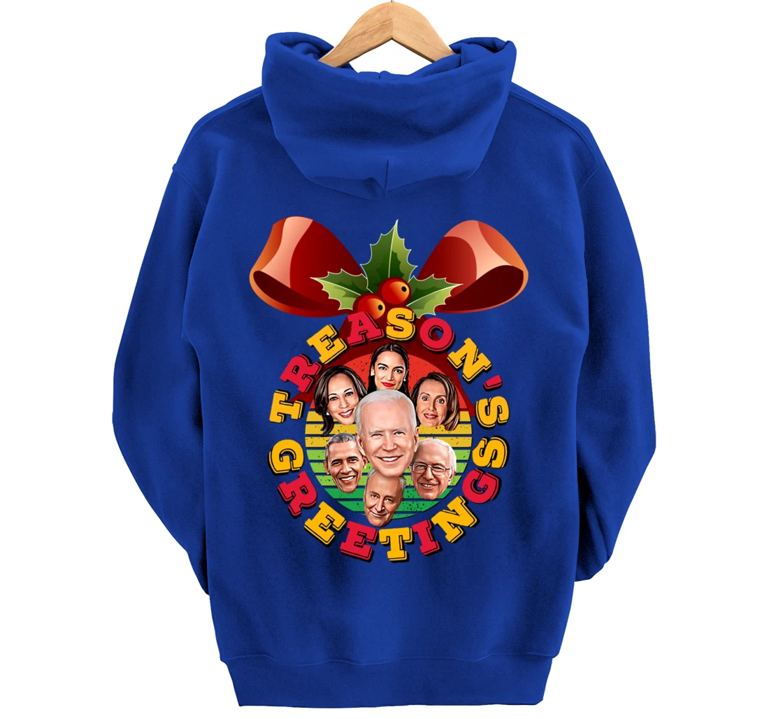 Swamp Xmas Wreath Biden Squad Trump Ugly Christmas Sweater Pullover Hoodie