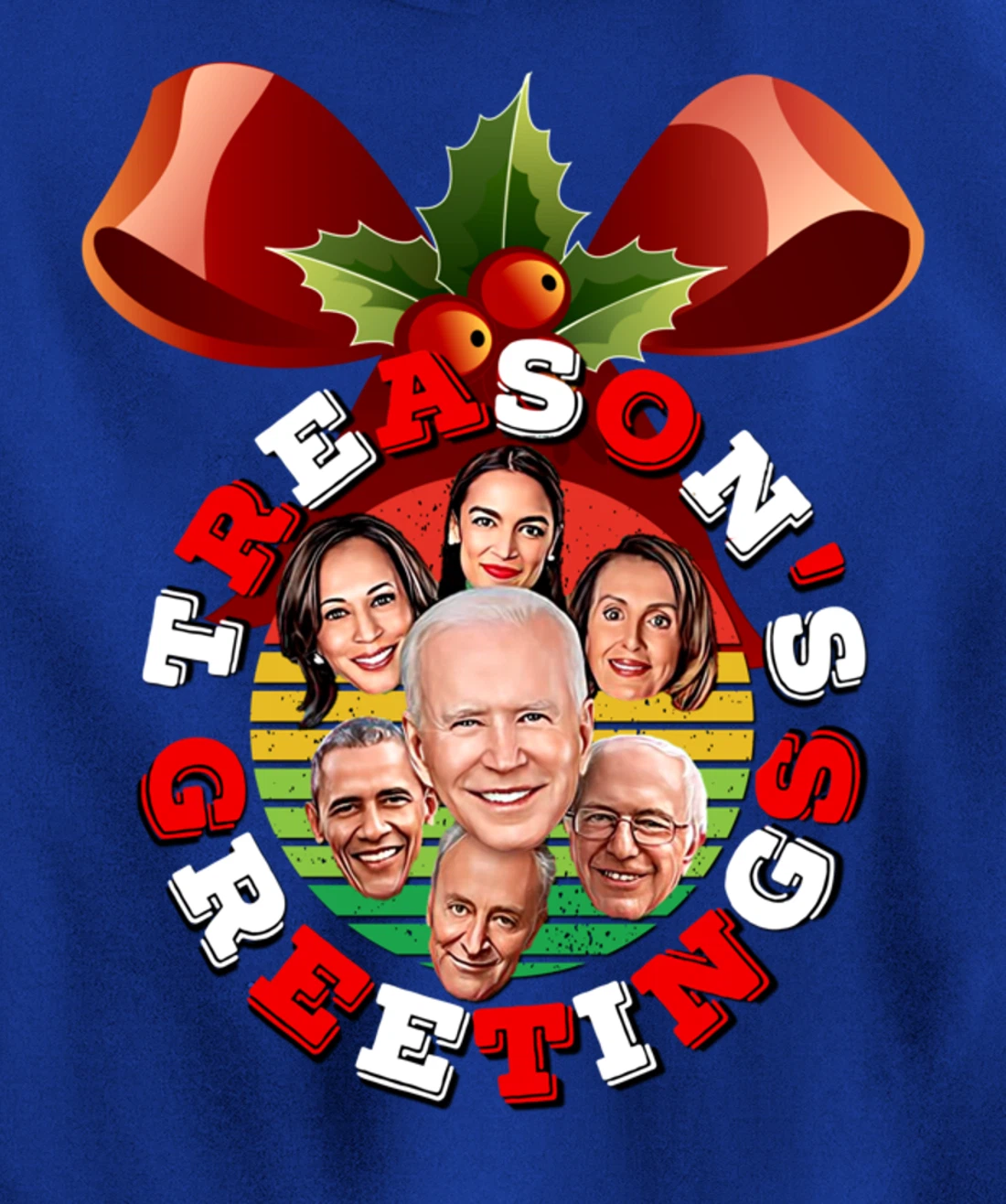 Swamp Xmas Wreath Biden Squad Trump Ugly Christmas Sweater Pullover Hoodie