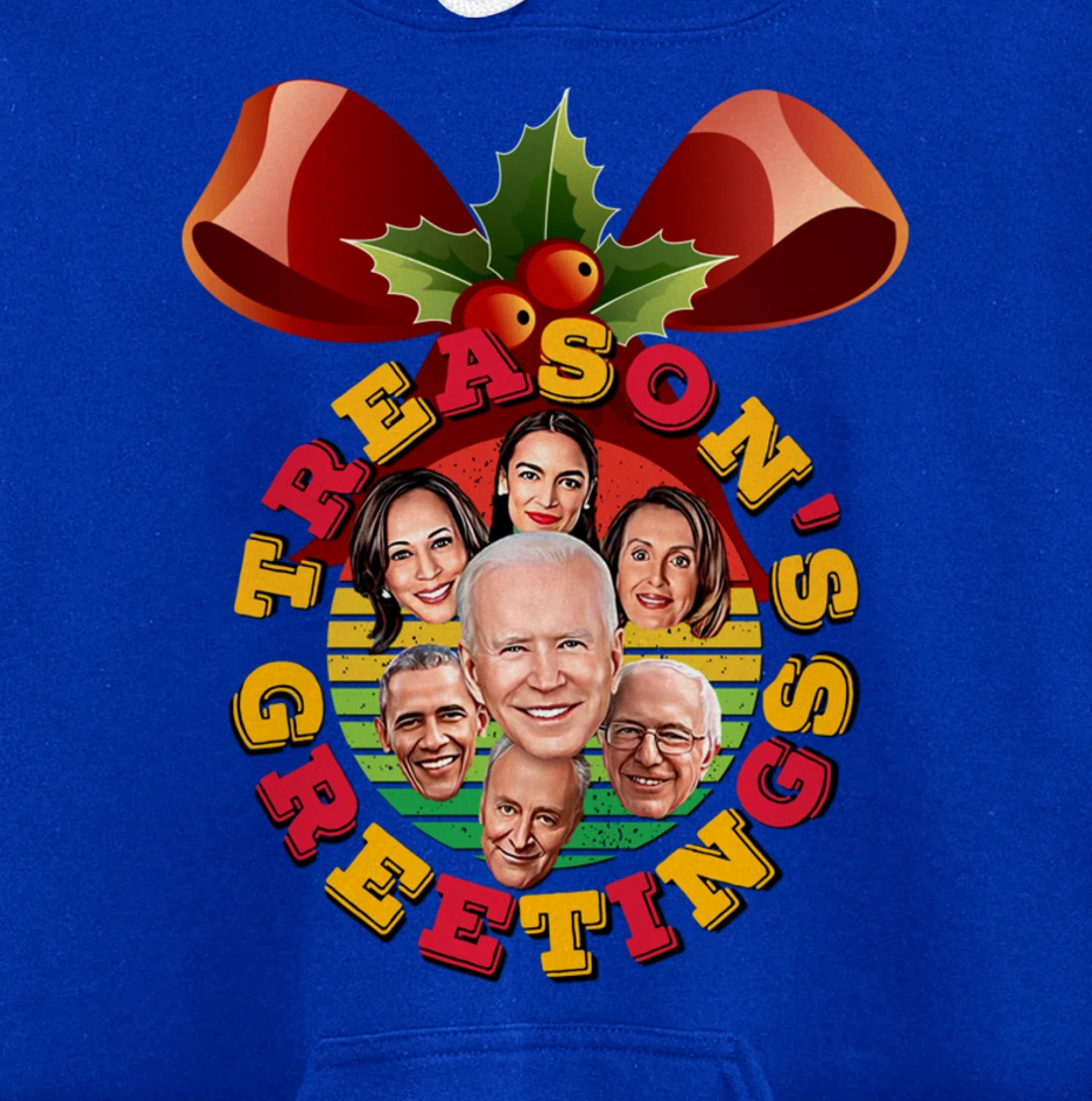 Swamp Xmas Wreath Biden Squad Trump Ugly Christmas Sweater Pullover Hoodie