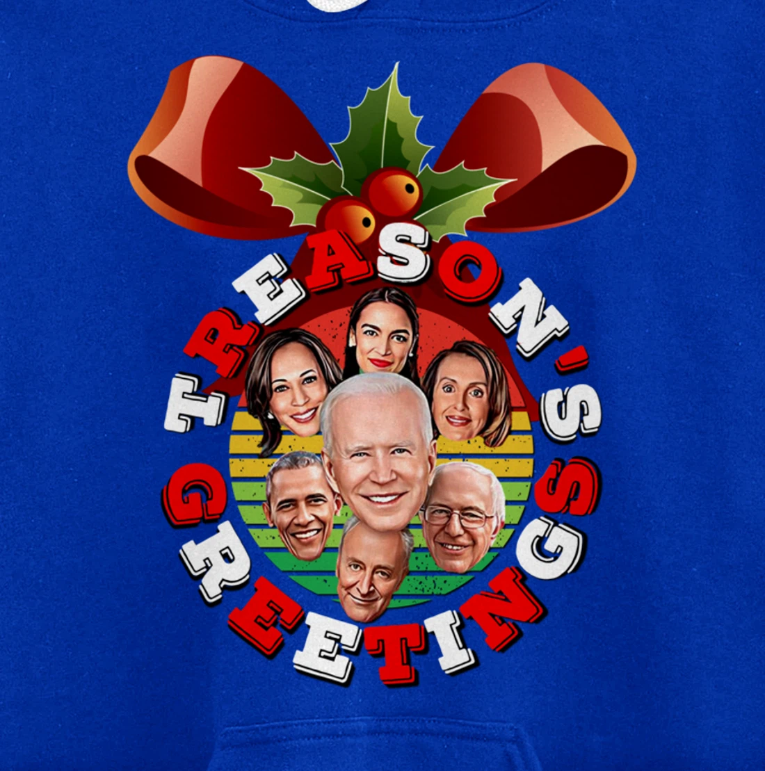 Swamp Xmas Wreath Biden Squad Trump Ugly Christmas Sweater Pullover Hoodie