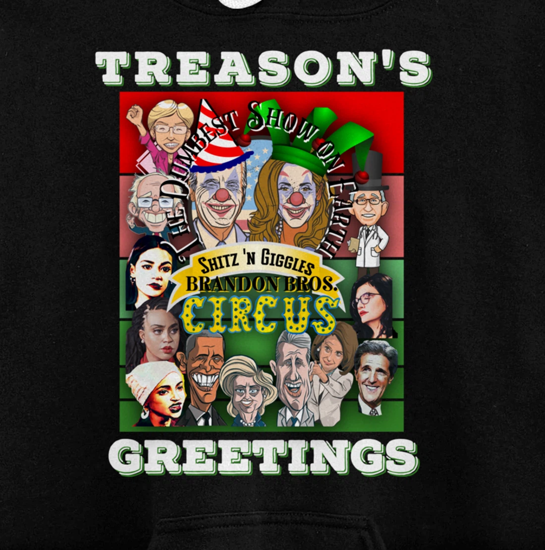 Swamp Xmas Wreath Biden Squad Trump Ugly Christmas Sweater Pullover Hoodie