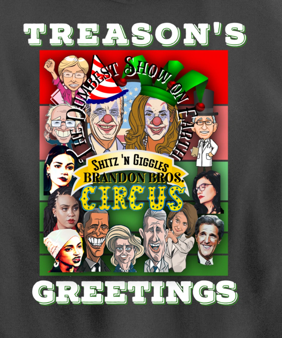 Swamp Xmas Wreath Biden Squad Trump Ugly Christmas Sweater Pullover Hoodie