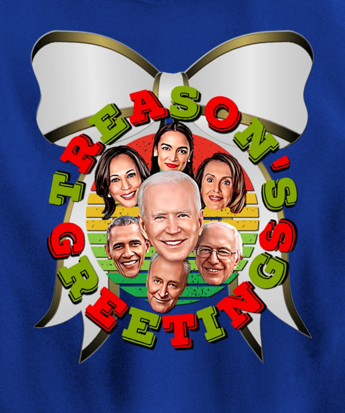 Swamp Xmas Wreath Biden Squad Trump Ugly Christmas Sweater Pullover Hoodie