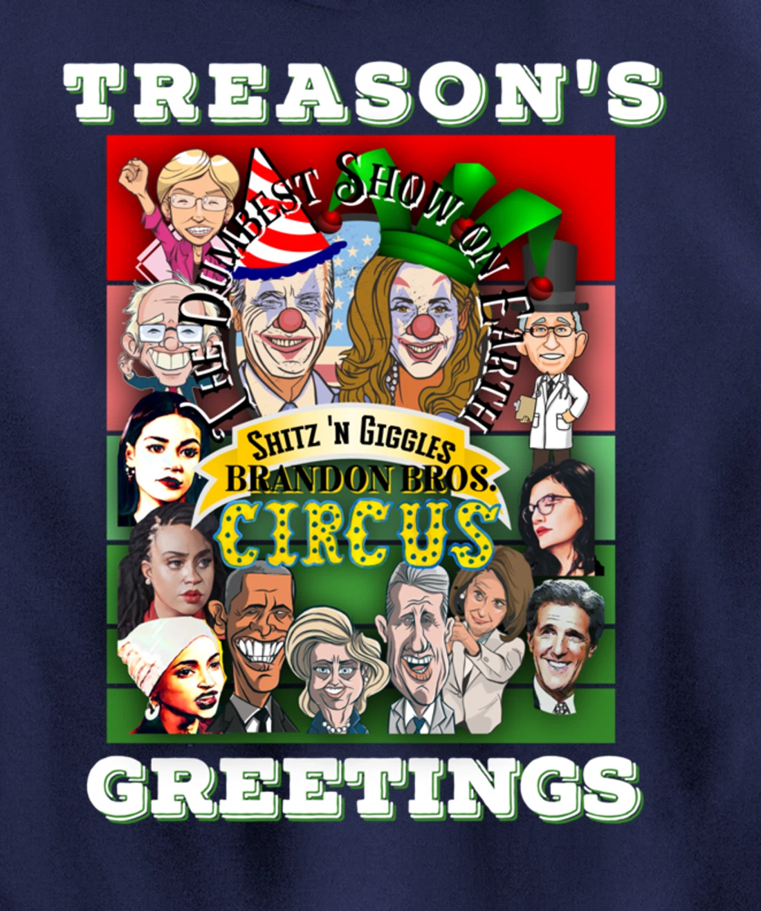 Swamp Xmas Wreath Biden Squad Trump Ugly Christmas Sweater Pullover Hoodie