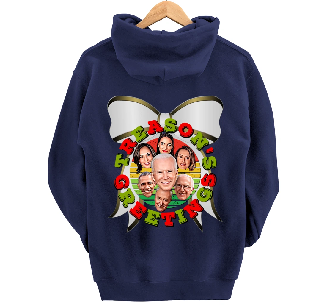 Swamp Xmas Wreath Biden Squad Trump Ugly Christmas Sweater Pullover Hoodie