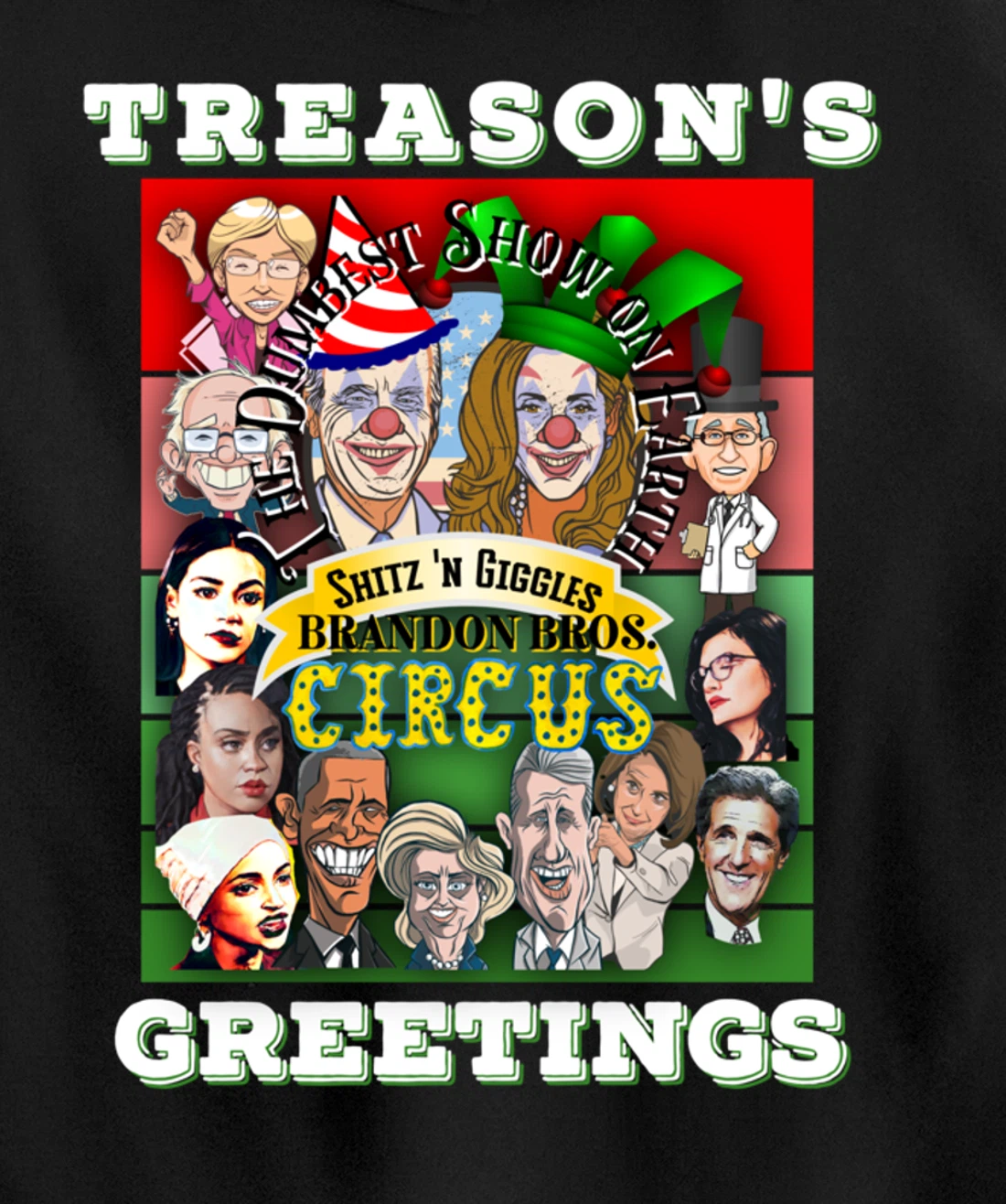 Swamp Xmas Wreath Biden Squad Trump Ugly Christmas Sweater Pullover Hoodie