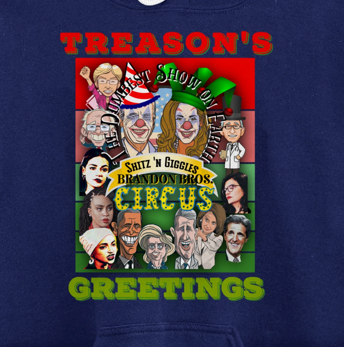 Swamp Xmas Wreath Biden Squad Trump Ugly Christmas Sweater Pullover Hoodie