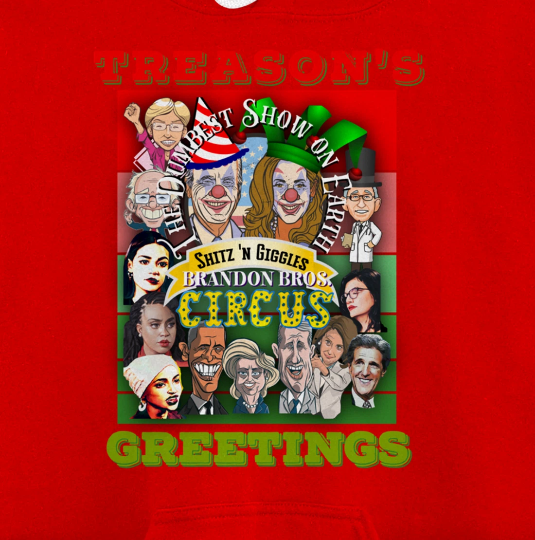 Swamp Xmas Wreath Biden Squad Trump Ugly Christmas Sweater Pullover Hoodie