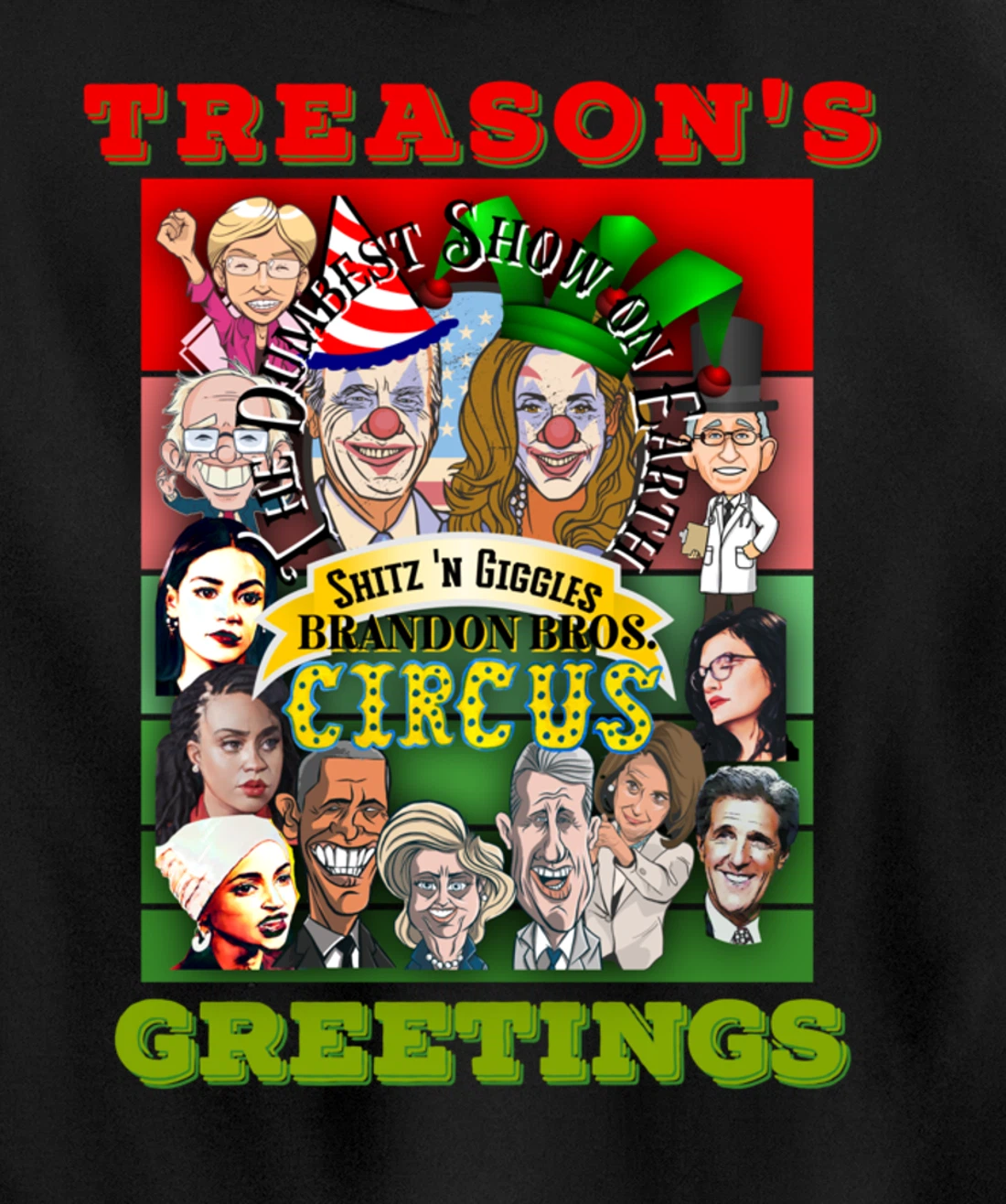 Swamp Xmas Wreath Biden Squad Trump Ugly Christmas Sweater Pullover Hoodie