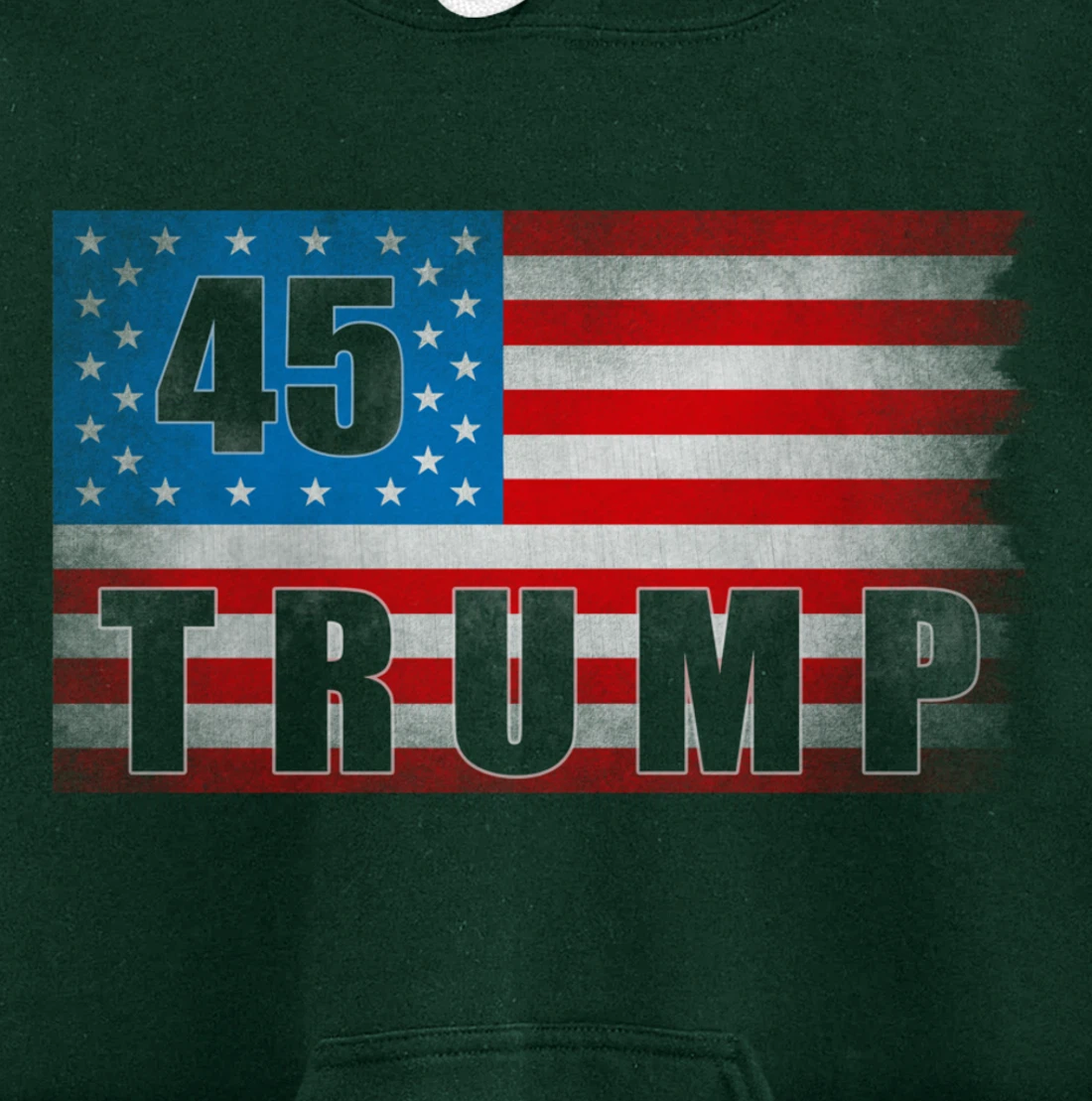 Trump 45 USA American Flag - Trump 45th President Pullover Hoodie
