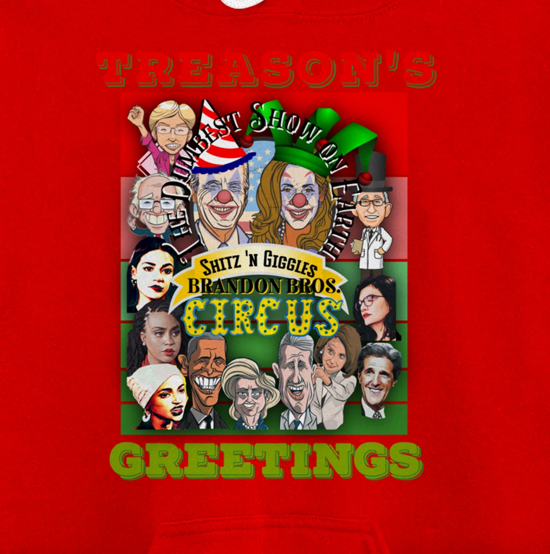 Swamp Xmas Wreath Biden Squad Trump Ugly Christmas Sweater Pullover Hoodie