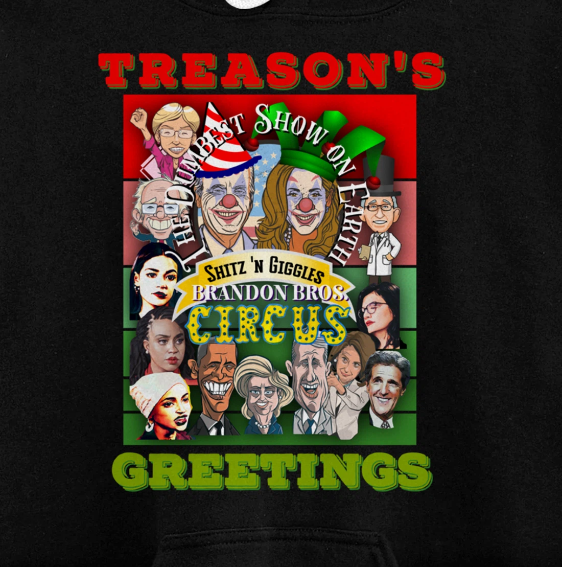 Swamp Xmas Wreath Biden Squad Trump Ugly Christmas Sweater Pullover Hoodie