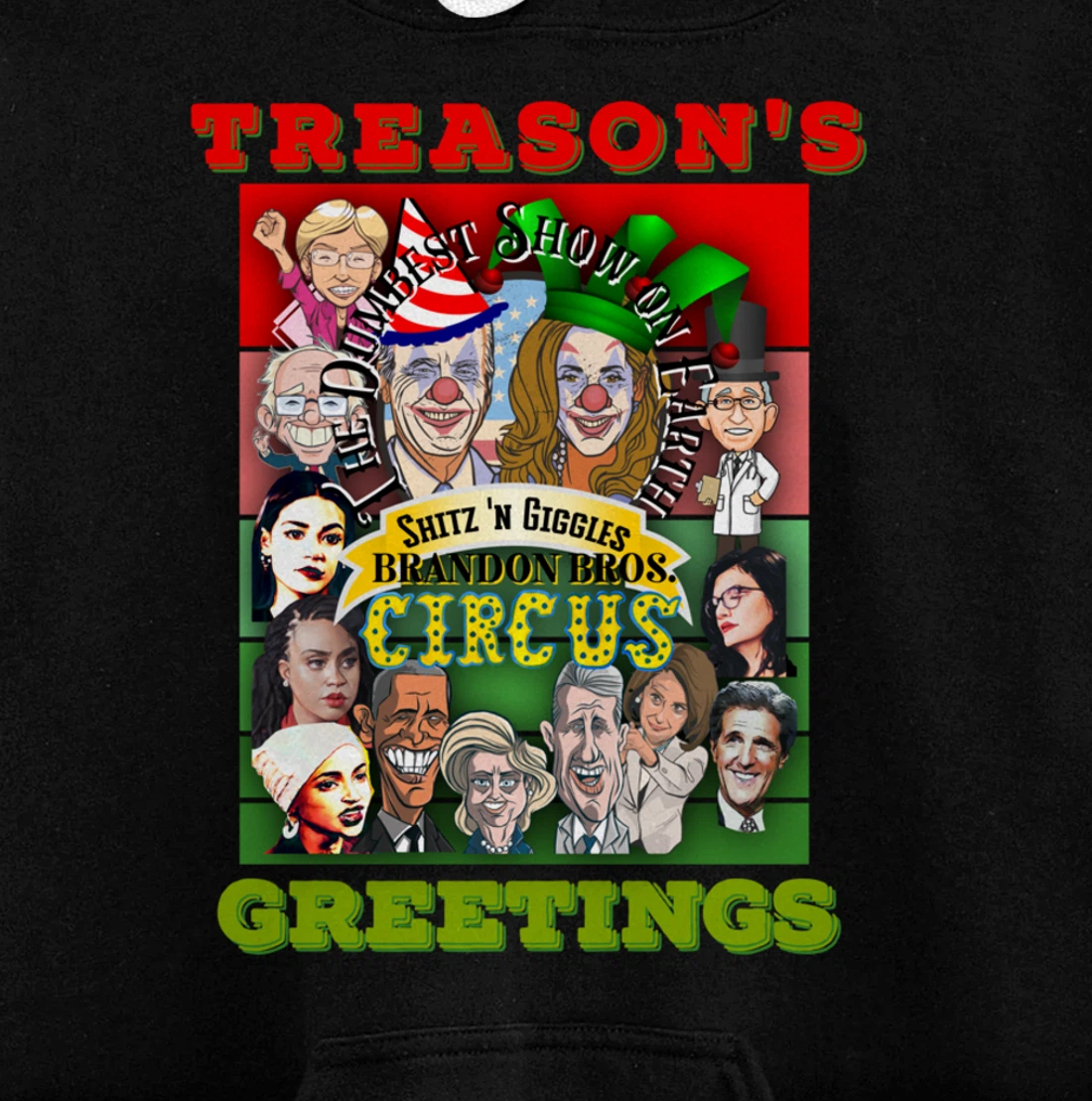 Swamp Xmas Wreath Biden Squad Trump Ugly Christmas Sweater Pullover Hoodie